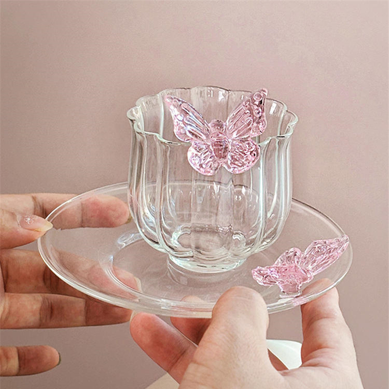 Tea Coffee Utensils - Coffee Cup and Saucer Set Glass