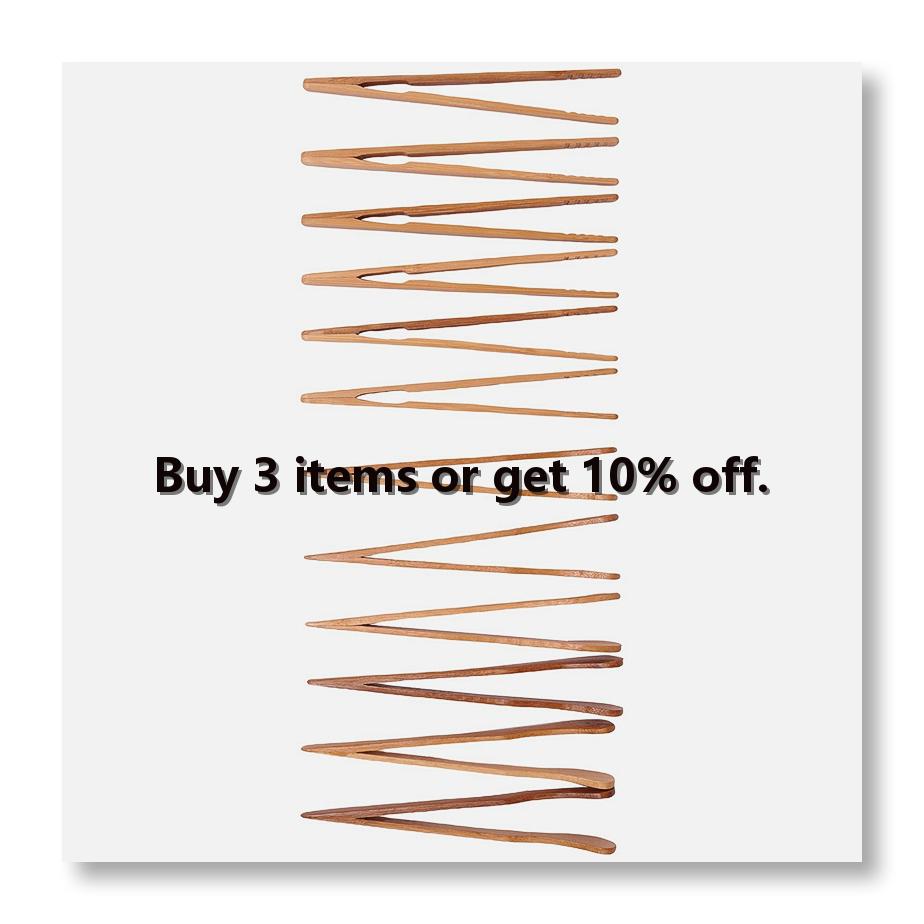 Tea & Coffee Kent - 12PCS Bamboo Toaster Tongs, 7 Inch