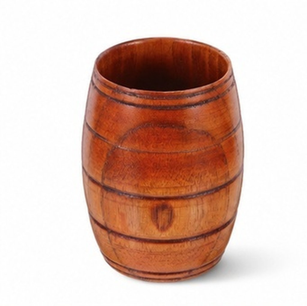 Water Tea And Coffee - Wooden Barrel Beer Mug Natural Wood