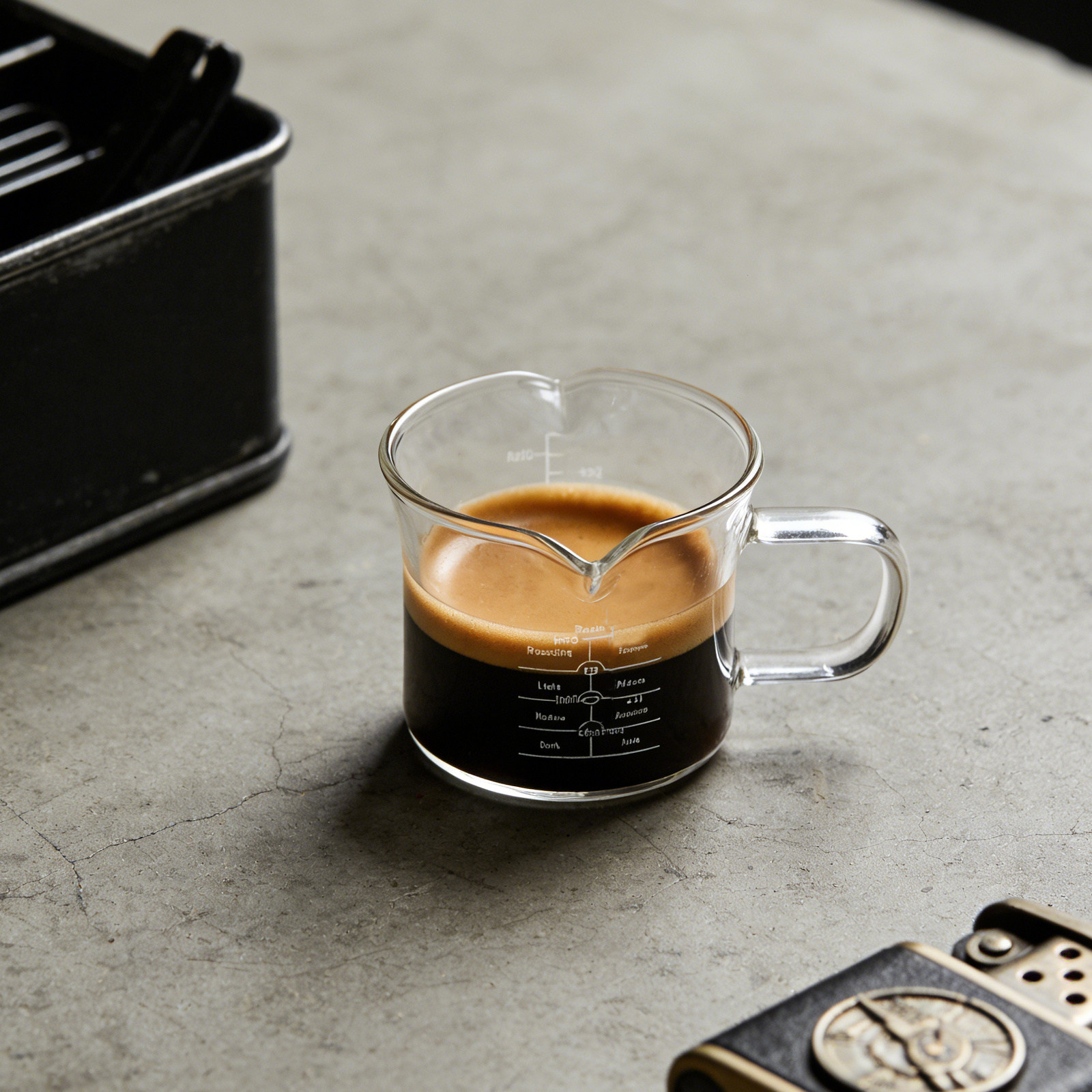 Coffee Tea With Milk - Double Spout Glass Measuring Cup 100Ml