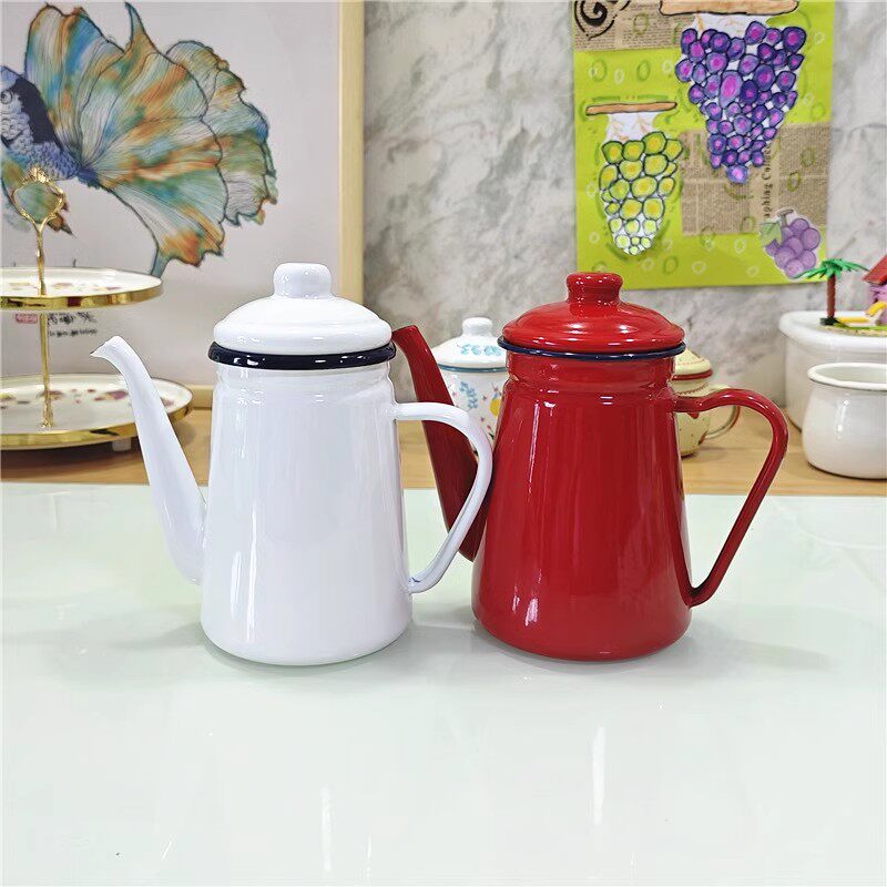 Enamel 1.1L Coffee Pot Oil Pot - Tea Coffee Utensils review and price
