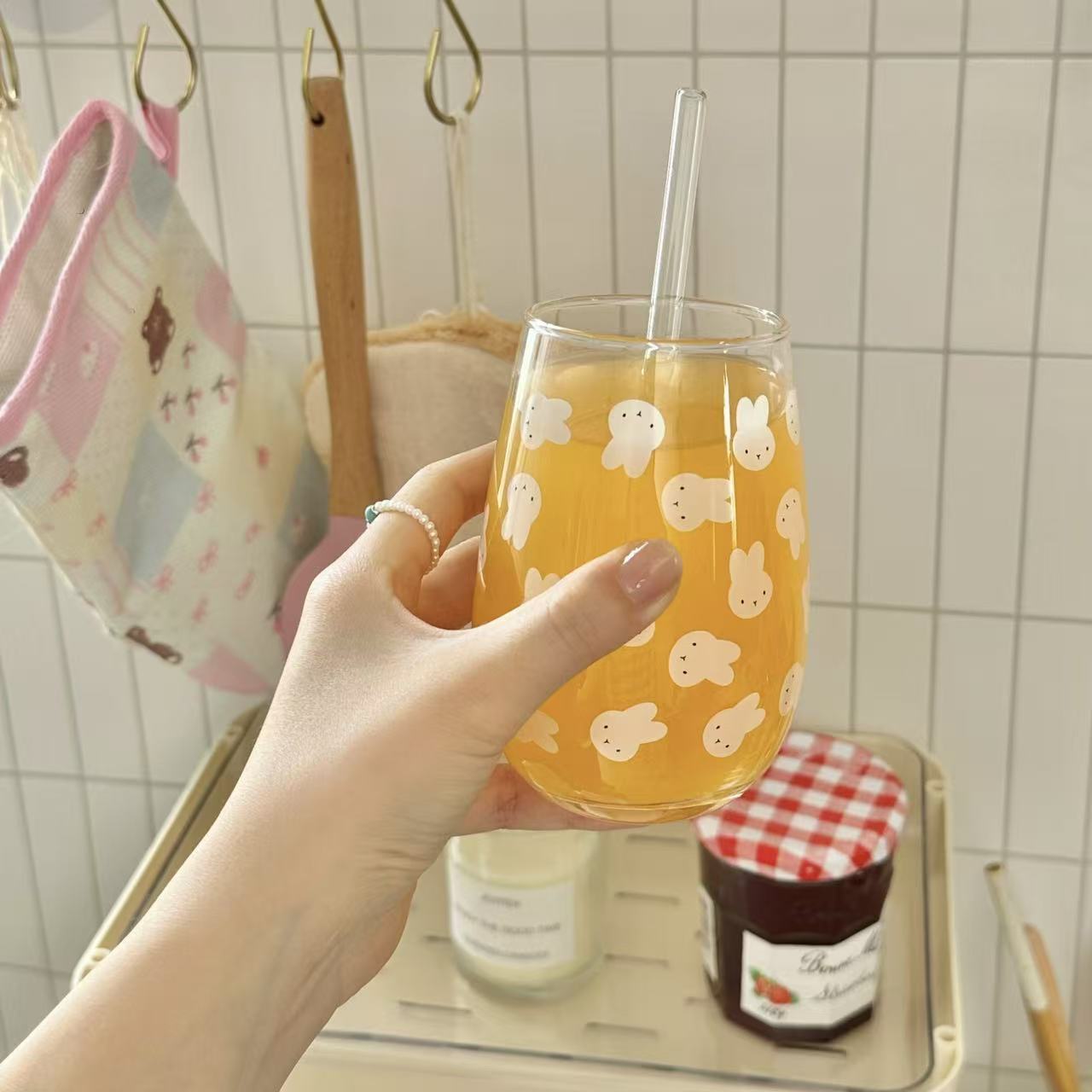 Cute Miffy Rabbit Printed Glas - Coffee Tea With Milk review and price