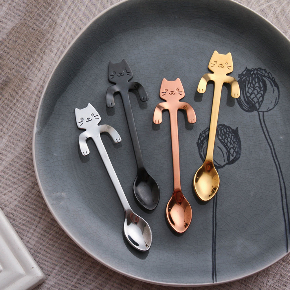 Cartoon Cat Hanging Spoon 304  - Tea Coffee Utensils review and price