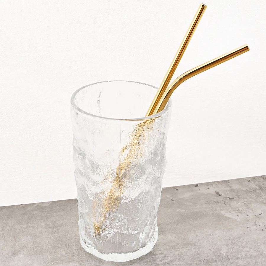 4pcs reusable gold straws milk - Juice Tea Coffee review and price