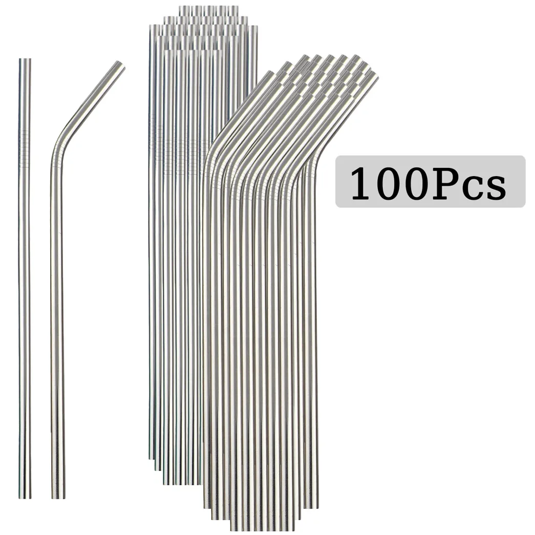 100Pcs Stainless Steel Straw D - Juice Tea Coffee review and price