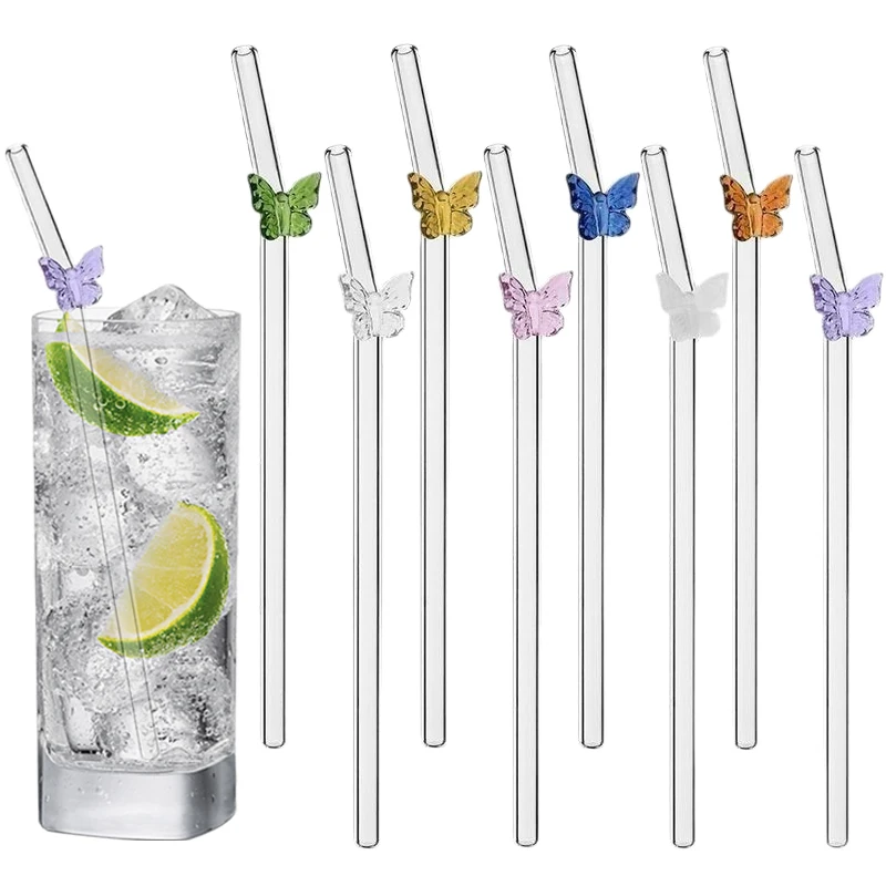 4Pcs Reusable Bow Glass Straws - Juice Tea Coffee review and price