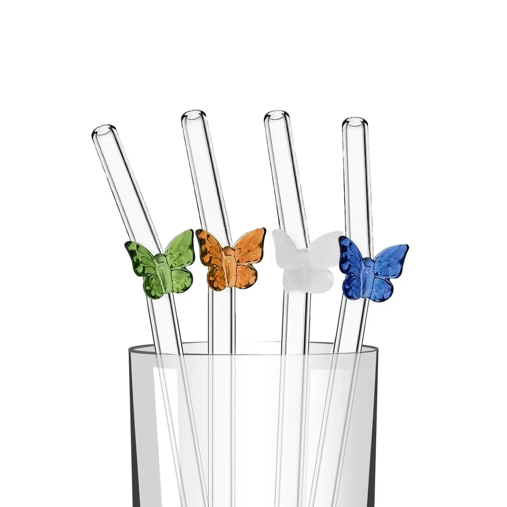 4Pcs Reusable Bow Glass Straws - Juice Tea Coffee review and price