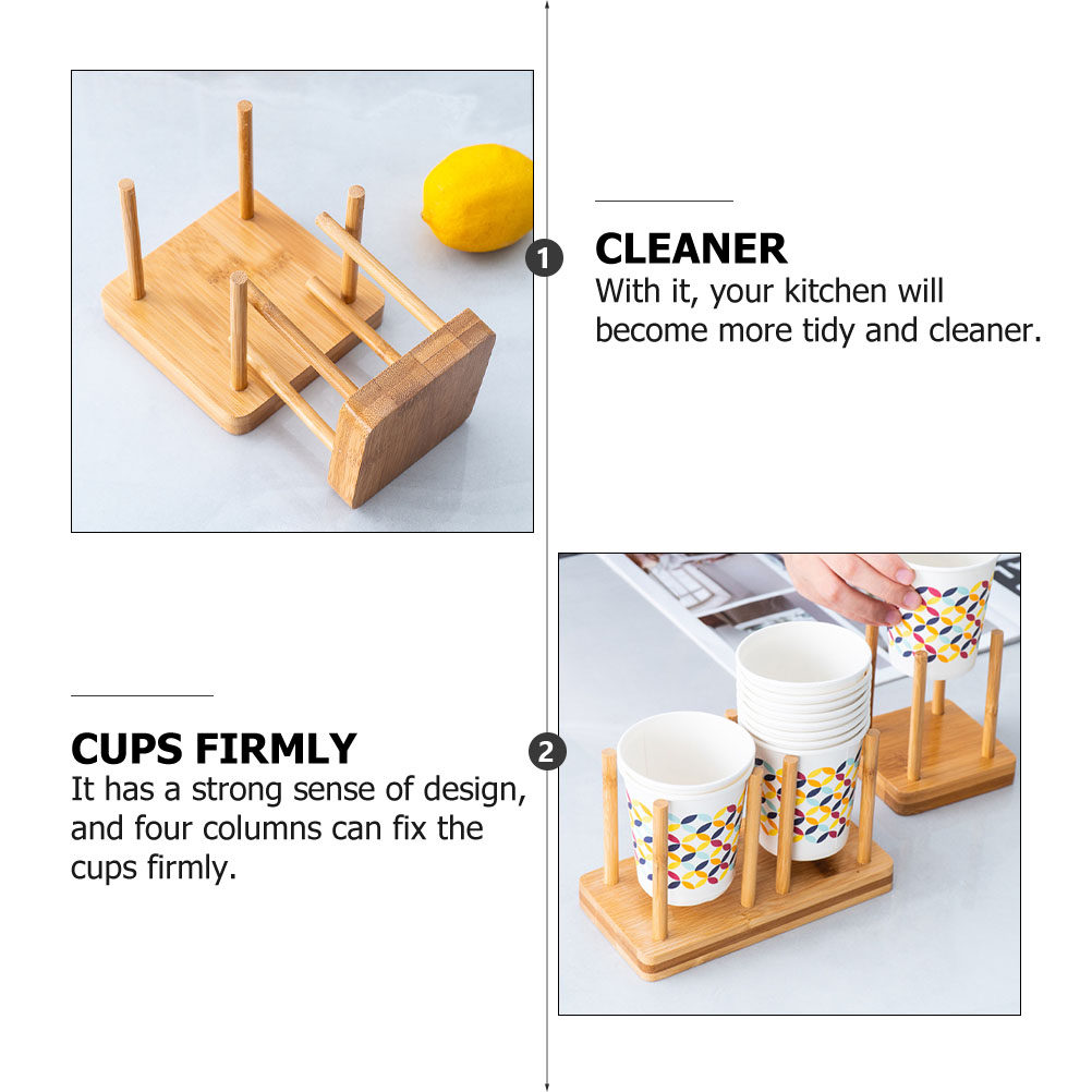 2Pcs Wood Bamboo Paper Cup Rac - Coffee Tea With Milk review and price