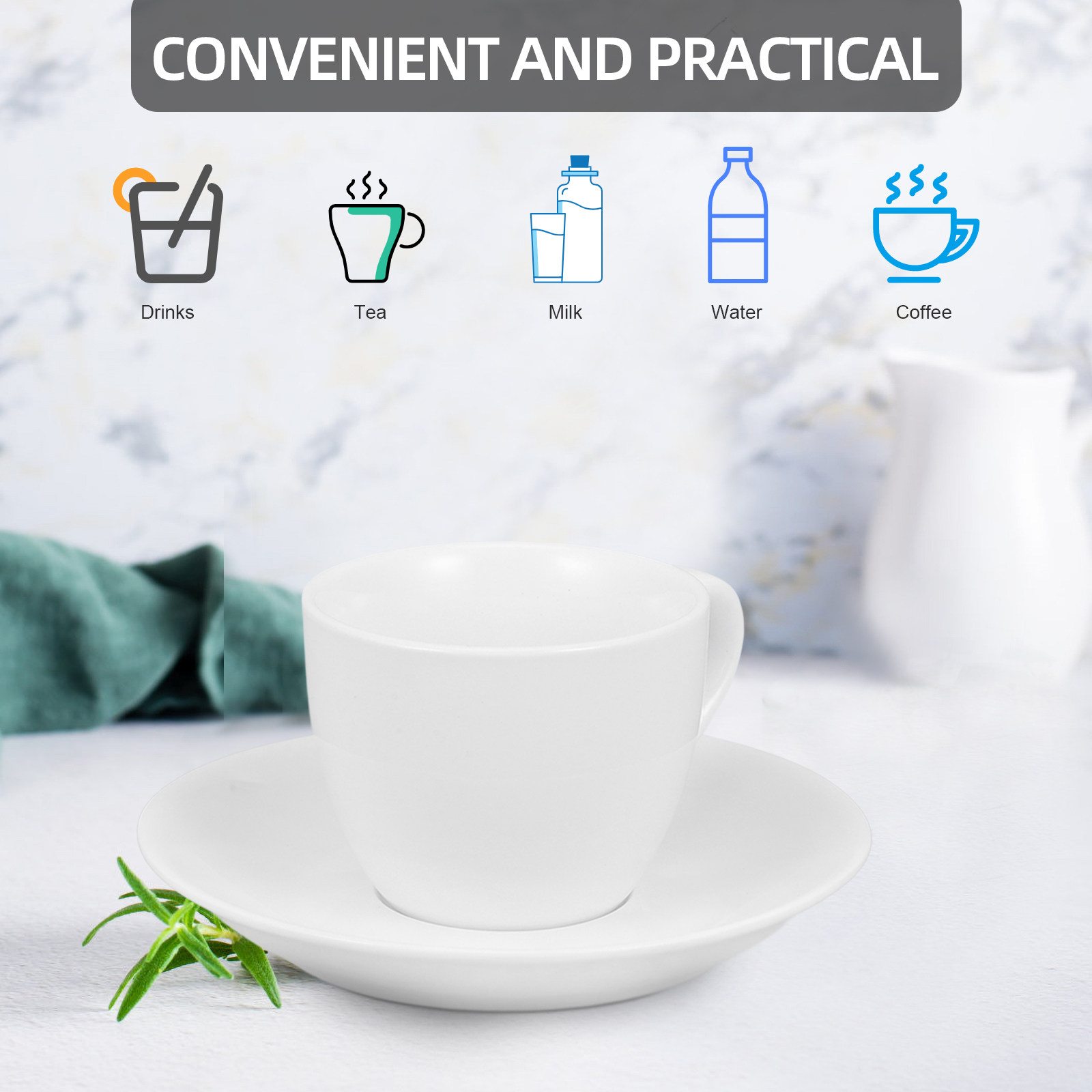 1Set Coffee Cup Saucer Simple  - Juice Tea Coffee review and price