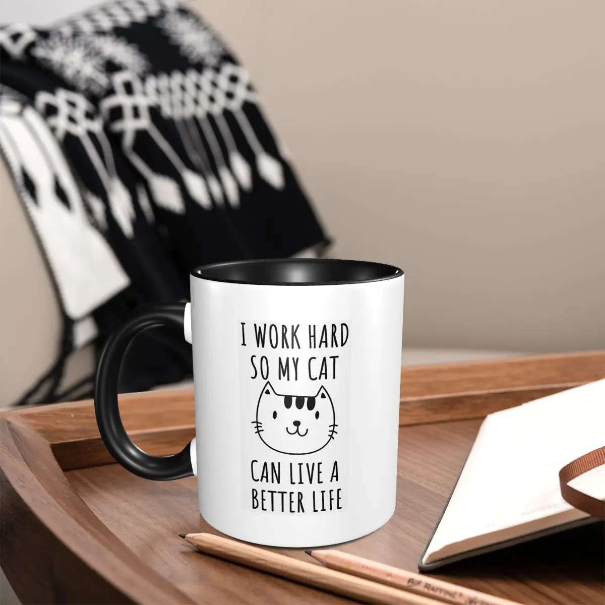 Quote Cat I Work Hard So My Ca - Coffee Tea Quotes review and price